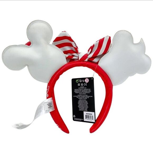 Loungefly Snowman Mickey Christmas Bow Red Headband Disney Parks Minnie Ears main image 2
